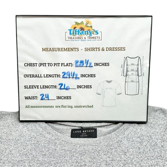 Lane Bryant Top Womens 18/20 Winter Wonderland Gray Long Sleeve NWOT - Picture 9 of 9